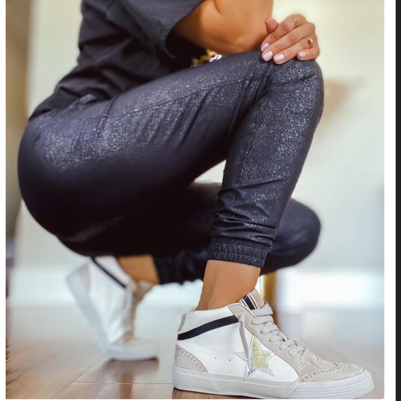 Faux Leather Pebble Joggers (NWT) - Picture 2 of 4